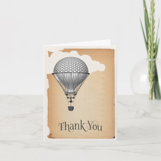 Steampunk Heet Luchtballon Bruiloft Bedankt (Voorkant)
