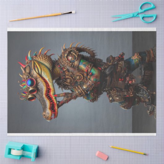 Steampunk Helder Gekleurde Alligator Decoupage Tissuepapier (Craft)