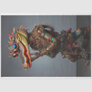 Steampunk Helder Gekleurde Alligator Decoupage Tissuepapier