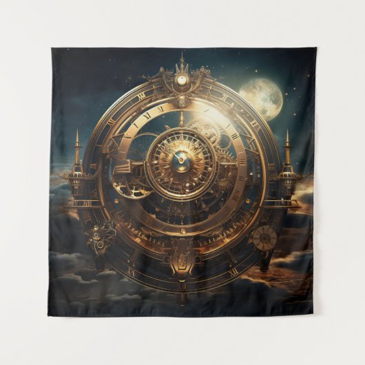 Steampunk hemelse kunst wandtapijt wandkleed (Voorkant)