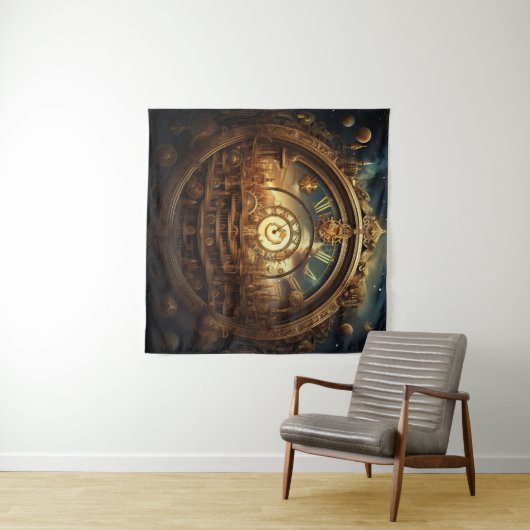 Steampunk hemelse kunst wandtapijt wandkleed (In Situ (horizontaal))