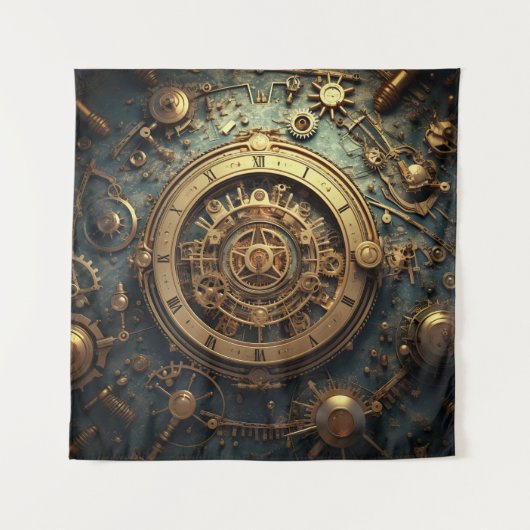 Steampunk hemelse kunst wandtapijt wandkleed (Voorkant)