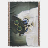 Steampunk Herenkat Monocle Perzische Siamese Deken (Voorkant Verticaal)