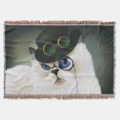 Steampunk Herenkat Monocle Perzische Siamese Deken (Voorkant)