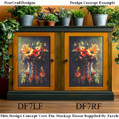 Steampunk Herfst Bloemen Baskisch DF7LF Decoupage Tissuepapier