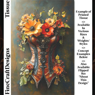 Steampunk Herfst Bloemstuk Baskische DF7L Decoupag Tissuepapier