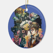 Steampunk Hero - Een collage Keramisch Ornament (Links)