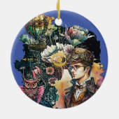 Steampunk Hero - Een collage Keramisch Ornament (Achterkant)