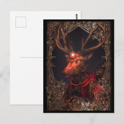 Steampunk Herten Stijl Briefkaart (Voorkant / Achterkant)