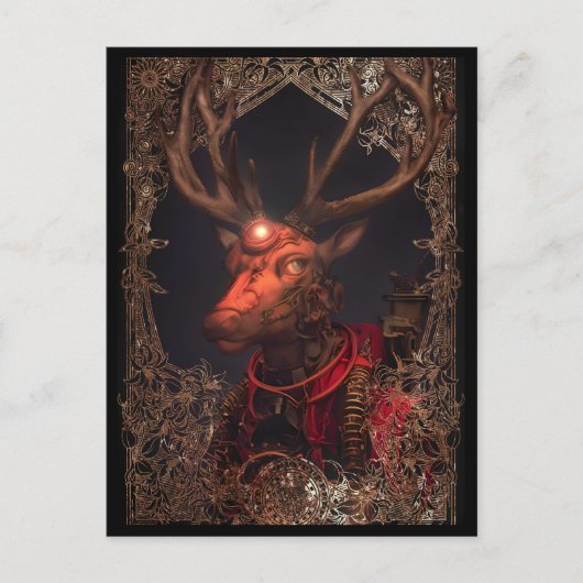 Steampunk Herten  Stijl Briefkaart (Voorkant)