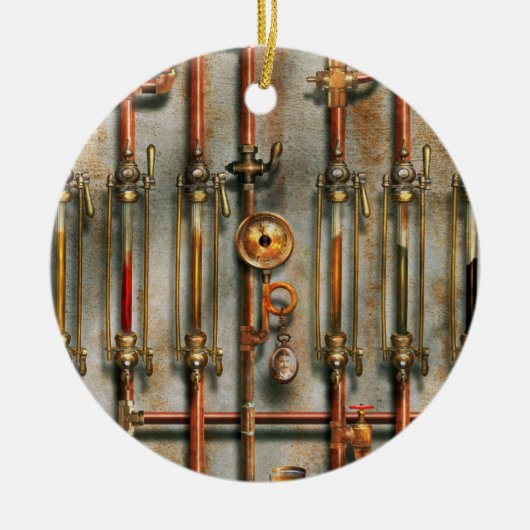 Steampunk - Het smeermiddelspruitstuk Keramisch Ornament (Voorkant)