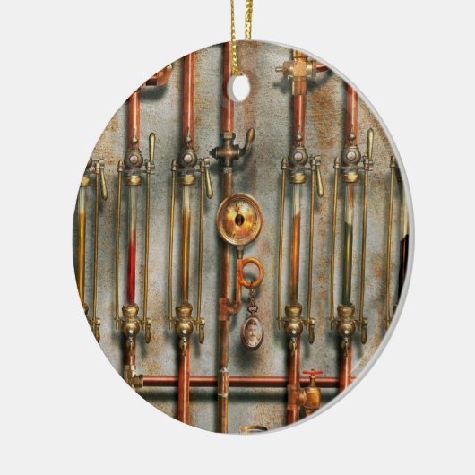 Steampunk - Het smeermiddelspruitstuk Keramisch Ornament (Links)