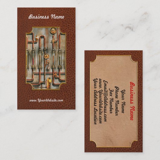 Steampunk - Het smeermiddelspruitstuk Visitekaartje (Voorkant / Achterkant)