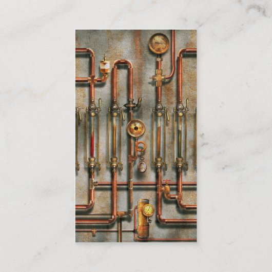 Steampunk - Het smeermiddelspruitstuk Visitekaartje (Achterkant)