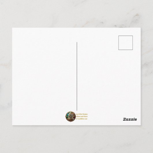 Steampunk Het Tin Man Portret Briefkaart (Achterkant)