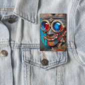 Steampunk Het Tin Man Portret Button (Insitu)
