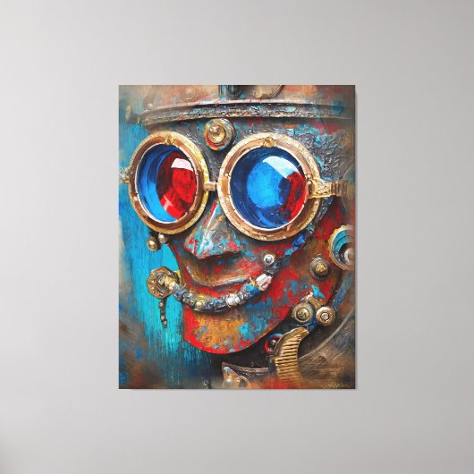 Steampunk Het Tin Man Portret Canvas Afdruk (Voorkant)