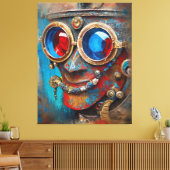 Steampunk Het Tin Man Portret Canvas Afdruk (Insitu (Woonkamer))