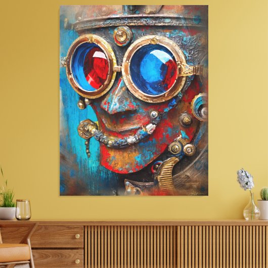 Steampunk Het Tin Man Portret Canvas Afdruk (Insitu (Woonkamer))