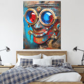 Steampunk Het Tin Man Portret Canvas Afdruk (Insitu (Slaapkamer))
