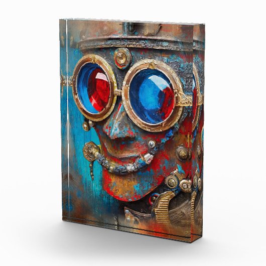 Steampunk Het Tin Man Portret Fotoblokken (Rechts)