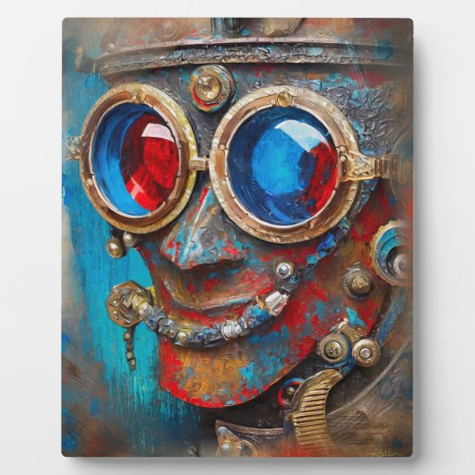 Steampunk Het Tin Man Portret Fotoplaat (Voorkant)