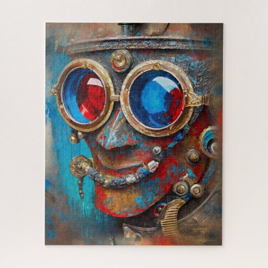 Steampunk Het Tin Man Portret Legpuzzel (Verticaal)