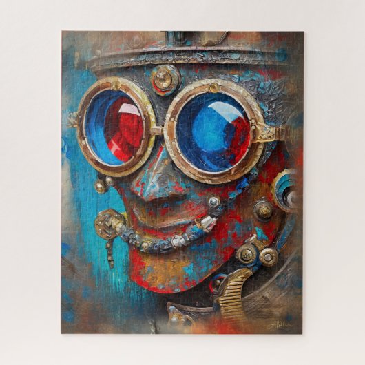 Steampunk Het Tin Man Portret Legpuzzel (Verticaal)
