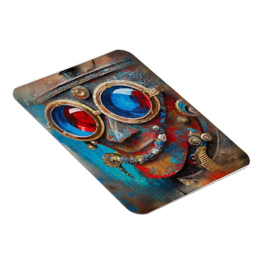 Steampunk Het Tin Man Portret Magneet (Rechterzijde)