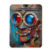 Steampunk Het Tin Man Portret Magneet (Verticaal)