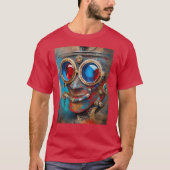 Steampunk Het Tin Man Portret T-shirt (Voorkant)