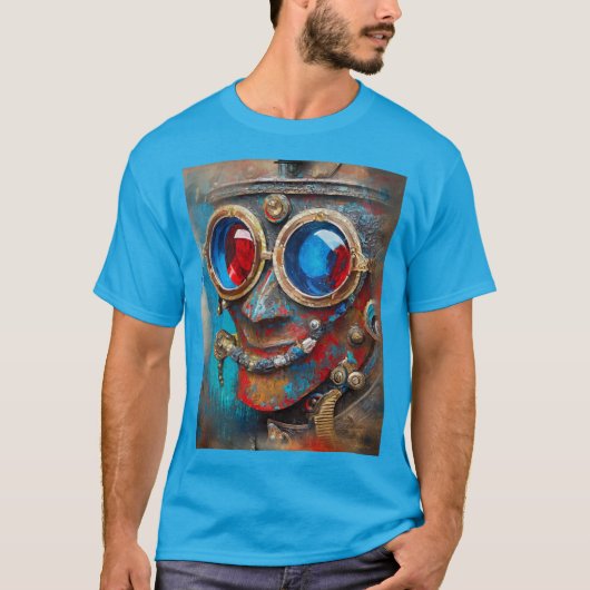 Steampunk Het Tin Man Portret T-shirt (Voorkant)