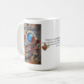 Steampunk Het tinnen Man Portret met Quote Koffiemok (Voorkant links)