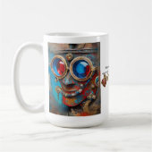 Steampunk Het tinnen Man Portret met Quote Koffiemok (Links)