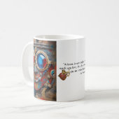 Steampunk Het tinnen Man Portret met Quote Koffiemok (Voorkant links)