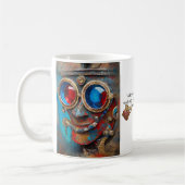 Steampunk Het tinnen Man Portret met Quote Koffiemok (Links)