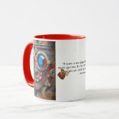 Steampunk Het tinnen Man Portret met Quote Mok (Voorkant links)