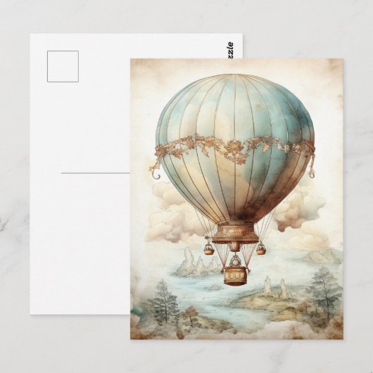  Steampunk Hete Luchtballon (2) Briefkaart (Voorkant / Achterkant)