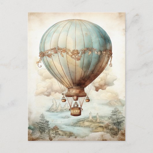 Steampunk Hete Luchtballon (2) Briefkaart (Voorkant)