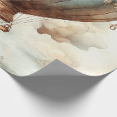 Steampunk Hete Luchtballon (2) Cadeaupapier (Hoek)