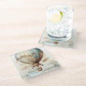  Steampunk Hete Luchtballon (2) Glazen Onderzetter (Schuin)