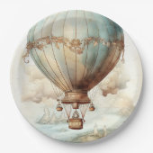 Steampunk Hete Luchtballon (2) Papieren Bordje (Voorkant)
