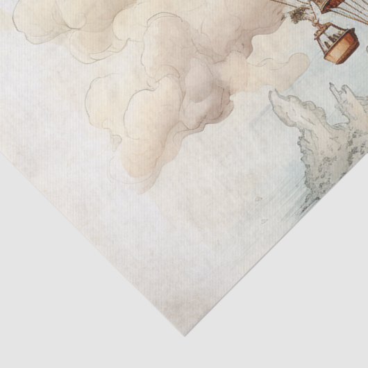 Steampunk Hete Luchtballon (2) Tissuepapier (Detail)
