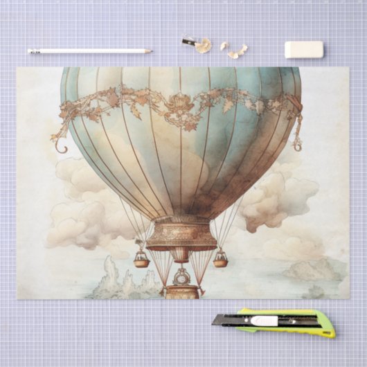 Steampunk Hete Luchtballon (2) Tissuepapier (Craft)