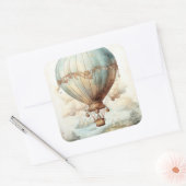 Steampunk Hete Luchtballon (2) Vierkante Sticker (Envelop)