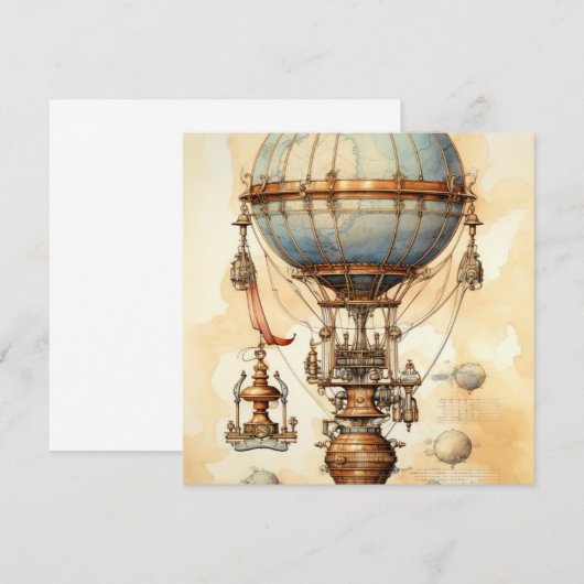Steampunk Hete Luchtballon (3) (Voorkant / Achterkant)