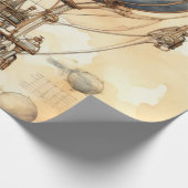 Steampunk Hete Luchtballon (3) Cadeaupapier (Hoek)