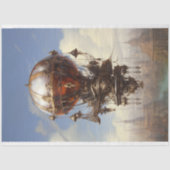 Steampunk Hete Luchtballon 3 Decoupage Document Tissuepapier (Voorkant)