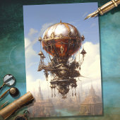 Steampunk Hete Luchtballon 3 Decoupage Document Tissuepapier