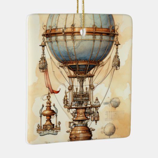  Steampunk Hete Luchtballon (3) Keramisch Ornament (Rechts)